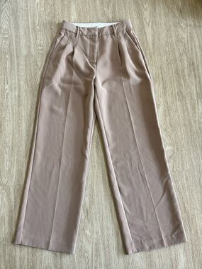 Aritzia Wilfred Sz 4 Effortless Pant High-Rise Wide Leg Trousers in Taupe